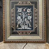 تابلو مسی با قاب خاتم‌کاری