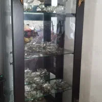 ویترین کنار سالنی ام دی اف و میز تلفن