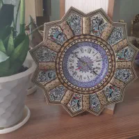 ساعت خاتم کاری طرح گل و مرغ