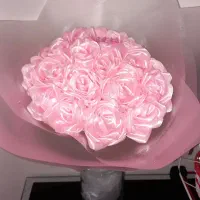 رز صورتی روبانی|گل مصنوعی|همدان, |دیوار