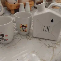 روغن دان همراه با دو کاپ