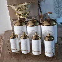 ست پاسماوری و جا ادویه ، فلزی  به همراه استند ، نو