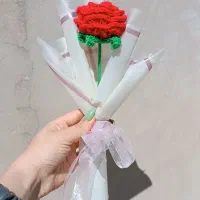 شاخه گل بافتنی تزیین شده|گل مصنوعی|تبریز, |دیوار