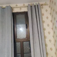 پرده پانچی مخمل توسی روشن|پرده، رانر، رومیزی|کرج, شهرک فهمیده|دیوار