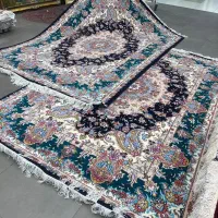 فرش دستباف (بساک)جفت ۶ متری زیبا گل ابریشم|فرش|مشکین‌دشت, |دیوار