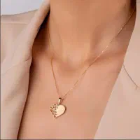 طلا پلاک قلب  زنجیر بهترین هدیه ولنتاین