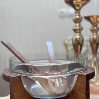 کاسه سالاد خوری پایه چوبی