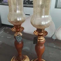 شمعدان با پایه چوب گردو