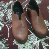 کفش چرم مصنوعی قهوه ای
