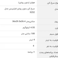 سرخ کن فیلیپس (سفید)|اجاق گاز و لوازم برقی پخت‌وپز|تهران, سازمان آب|دیوار