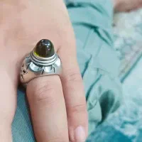 انگشتر نقره لعل زیتونی|جواهرات|گرگان, |دیوار