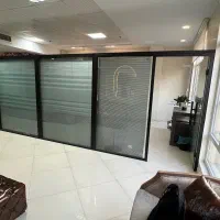 ۵ عدد پارتیشن شیشه ای + پرده