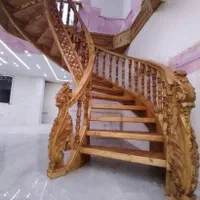 اجرای تخصصی پله معلق کاور چوب نرده خم شاسی محورتک|خدمات پیشه و مهارت|کرج, دهقان ویلا|دیوار