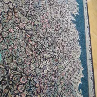 جفت قالی ماشینی طرح جنگلی در حد نو