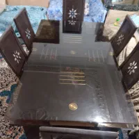 میز نهار خوری ۶نفره سالم شیشه نشکن انتیک