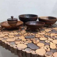 ظروف و سرویس های چوبی دستساز مناسب جهیزیه و کادو|صنایع دستی و سایر لوازم تزئینی|یزد, |دیوار