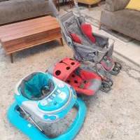 ست کالسکه و کریهه برند chicco + روروئک و آغوشی