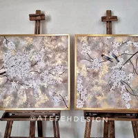 تابلو نقاشی برجسته *طرح شکوفه های سفید*|تابلو، نقاشی، عکس|تهران, عباس‌آباد|دیوار