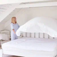 محاظ تشک ضد آب یکنفره ۹۰ در ۲۰۰|رختخواب، بالش، پتو|ساری, |دیوار