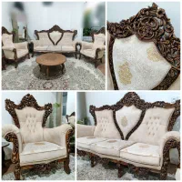 مبل سلطنتی کامل چوب منبت با دست فقط ۲۹م