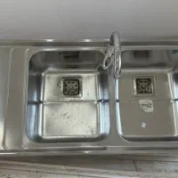 سینک دو لگن استیل البرز به همراه شیر