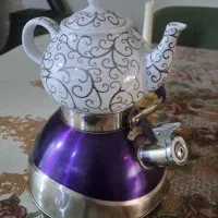 قوری کتری سوتی کف چدن و ظرف پذیرایی
