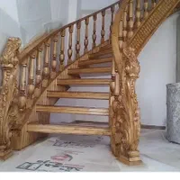 پله دوبلکس چوبی پله گرد پله خم نرده نجاری|خدمات پیشه و مهارت|سنندج, |دیوار