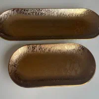 ظرف اردو پذیرایی شیشه ای با طرح طلا