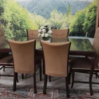 میز ناهار خوری هشت نفره با شش صندلی