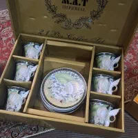ست چینی قهوه‌ خوری قوری و ظروف کادو هدیه