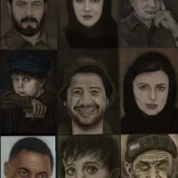 طراحی چهره سیاه قلم و رنگ روغن|تابلو، نقاشی، عکس|مشهد, شهید فرامرز عباسی|دیوار