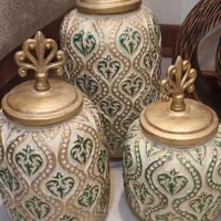 دکوری ،سه عدد جینجر جارو گلدان دوتایی