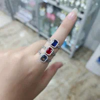 انگشتر نگین رنگی نقره اصلی|بدلیجات|کرمانشاه, |دیوار
