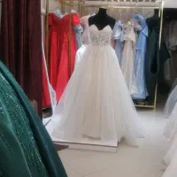 فروش لباس عروس دامن اسکارلت با زیره شاین بیده