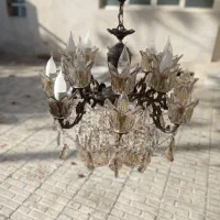 لوستر برنج ۸شاخه ۱۶رشته.کاملا سالم