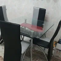 میز نهار خوری استیل چهار نفره
