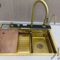 سینک ظرفشویی وارداتی کلید پیانویی رنگ طلایی دیکالا