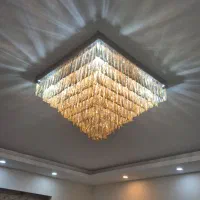 نگین منزل ، لوستر با کریستال چک در حد نو|لوستر و چراغ آویز|تهران, مجیدآباد|دیوار