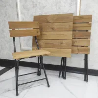 تولیدی میز و صندلی تاشو رنگ کوره ای چوب روس مدل01|میز و صندلی غذاخوری|اصفهان, مفتح|دیوار