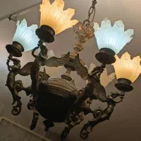 دو عدد لوستربرنز فرشته ۶شاخه آنتیک قدیمی
