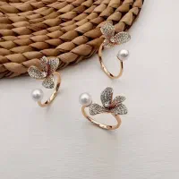 انگشتر ژوپینگ طرح گل و مروارید|بدلیجات|تبریز, |دیوار