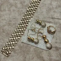 نیم ست و دستنبند ژوپینگ با آبکاری طلا