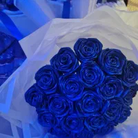 فروش دسته گل روبانی آبی رنگ شاین دار|گل مصنوعی|سنندج, |دیوار