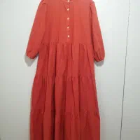 لباس بلند ساحلی (تمام نخ لنین) رنگ نارنجی نو نو