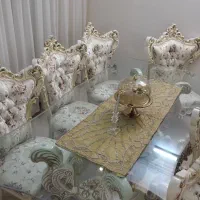مبل استیل سفید با همراه ناهار خوری تمیز و نو|مبلمان خانگی و میز عسلی|نیشابور, دارایی|دیوار