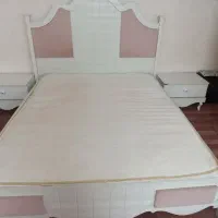 تخت خواب 2نفره با روتختی و دوعدد پاتختی|تخت و سرویس خواب|قم, شهدا|دیوار