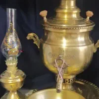 سماور ذغالی برنجی و مسی انتیک