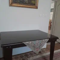 میز ناهار خوری چهار نفره با رو میزی ترمه