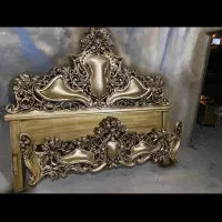 تخت خواب سلطنتی منبت چوب گردو مصری|تخت و سرویس خواب|تهران, تهرانسر شمالی|دیوار