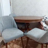 میز ناهارخوری ۳ نفره چوبی با صندلی تمیز